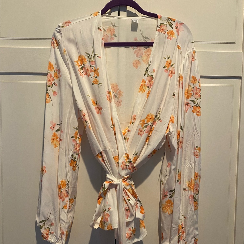Floral wrap blouse